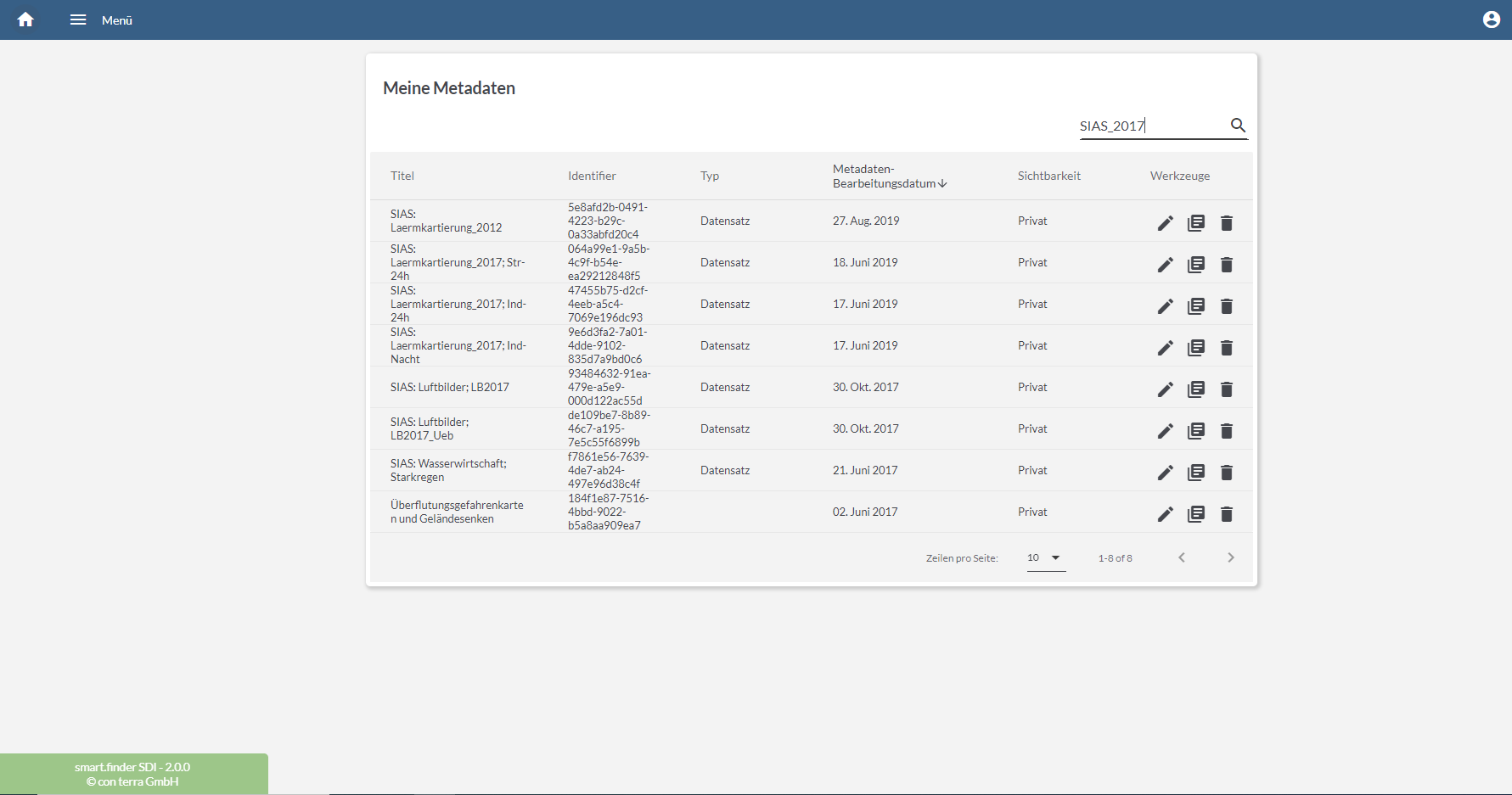 smart.finder SDI Metadatenmanagement