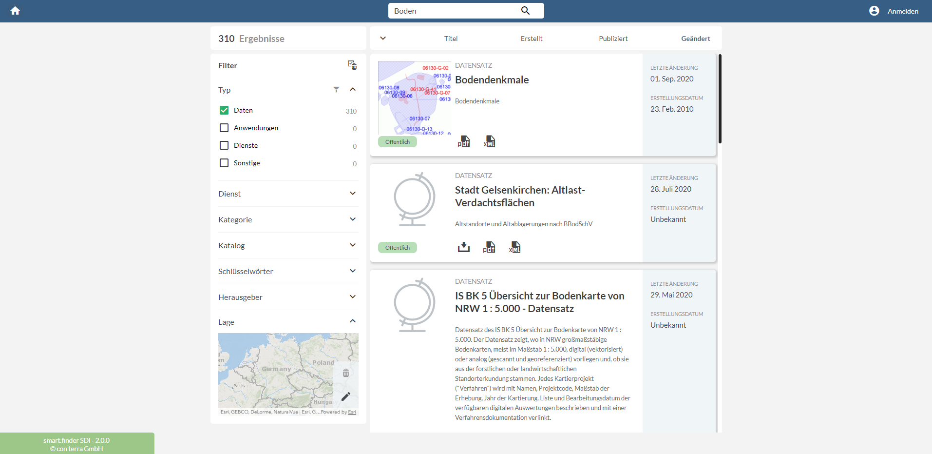 smart.finder SDI Suche Boden