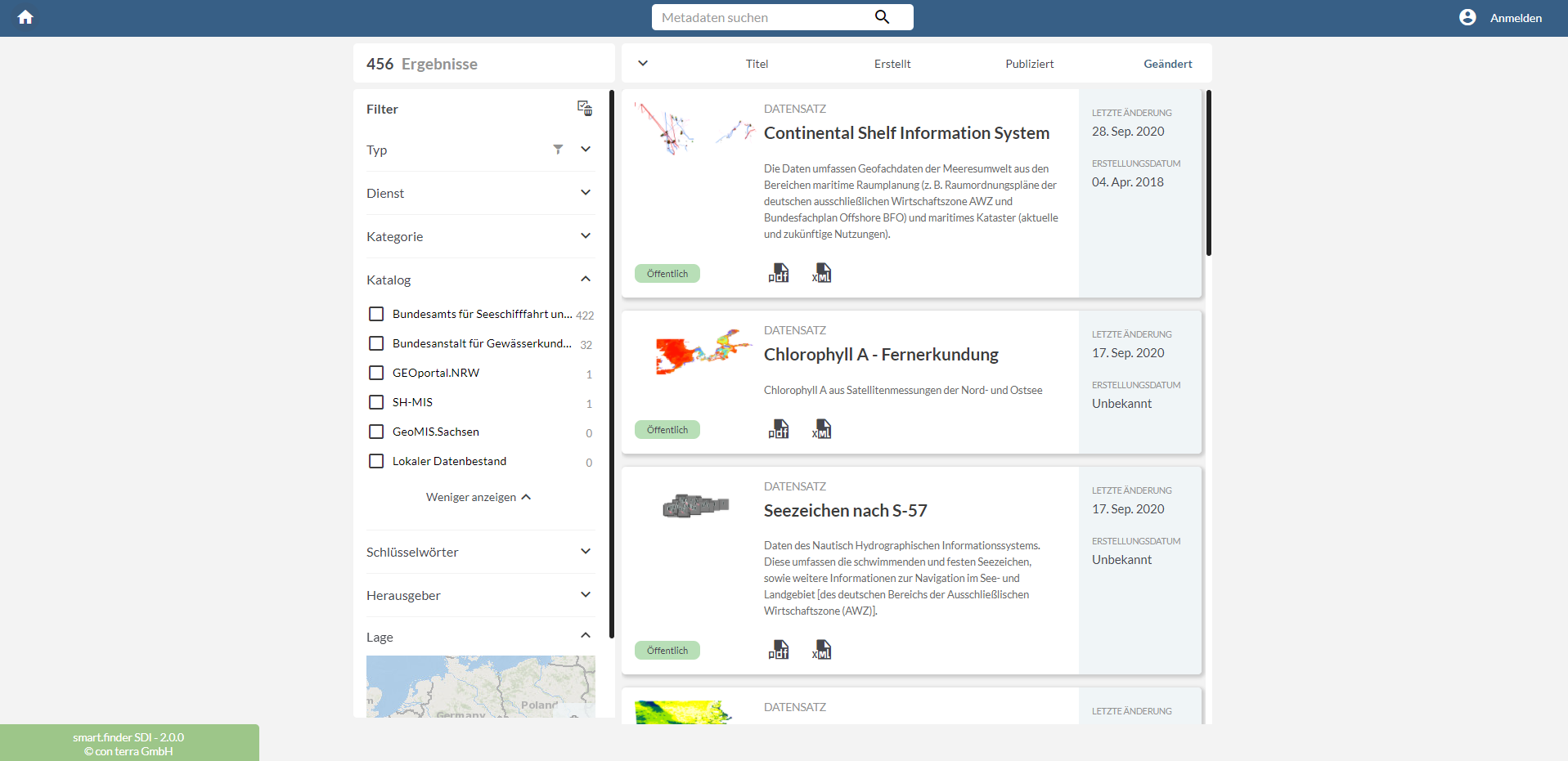 smart.finder SDI Suche mit Filter